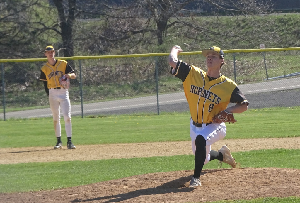 SUNY Broome Baseball pitcher in action