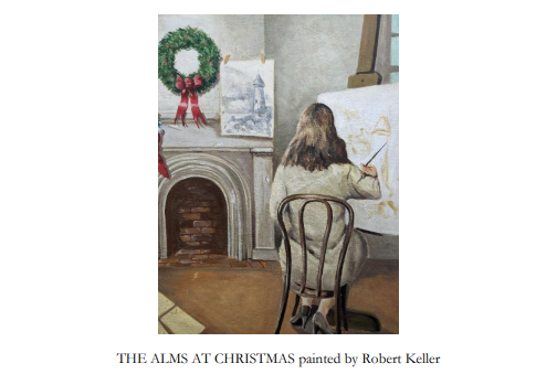 The ALMS AT CHRISTMAS painted by Robert Keller