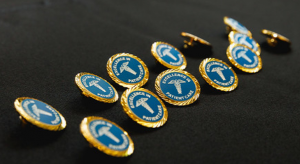 Pins for the Clinical Patient Care Pilot Micro Credential Pinning ceremony