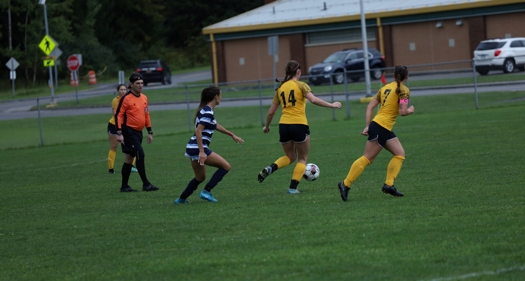 Zephora Brouillette scored three goals in Broome's 3-1 defeat of Corning