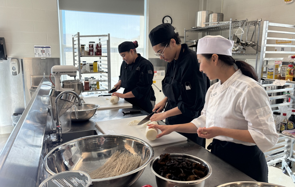 Chef Soojung Lee owner and operator of Seoulful Foods LLC, a local Korean food business provided students with a hands-on experience in Korean cuisine.