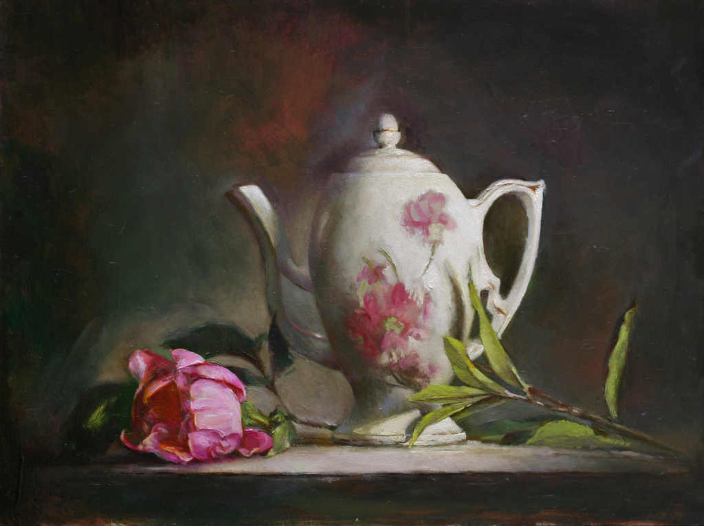 Professor Zeggert's Teapot and Rose was selected for the exhibit and is the final of his floral series.