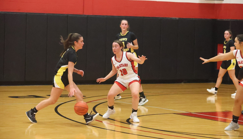 SUNY Broome women's basketball team fell 37-33 on the road to Cayuga in its season-opening game on Wednesday.