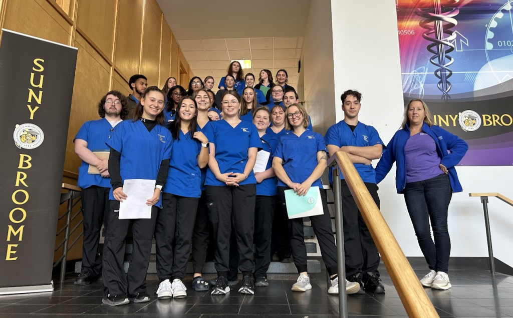 Health Sciences Career Expo Fall 2024; Our Radiologic Technology students arrived in style, descending the Decker stairs to the event in full force!