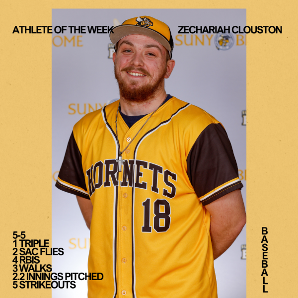 Zechariah Clouston from the baseball team is this week's SUNY Broome Student-Athlete of the Week.