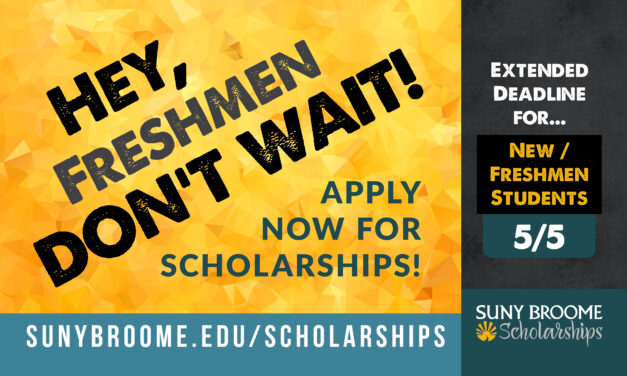 Scholarship Application Deadline is now 5/5 for new / freshmen students!