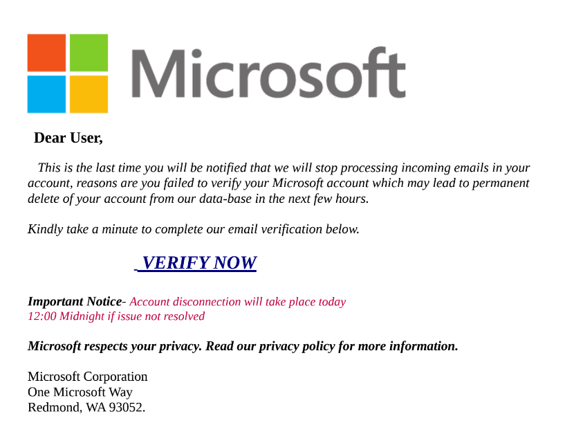 Image of a Microsoft Phishing Form - THIS is a SCAM