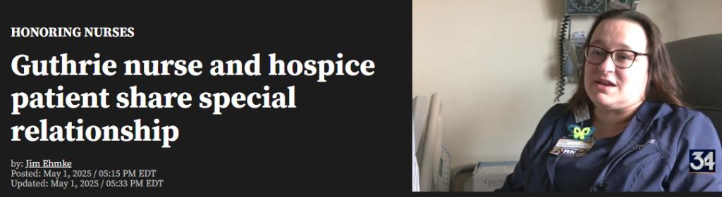 Honoring Nurses: Guthrie nurse and hospice patient share special relationship. By: Jim Ehmke