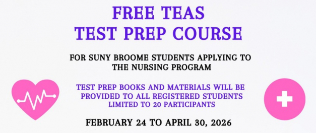 Free TEAS Test Prep Course for SUNY Broome students applying to the Nursing Program