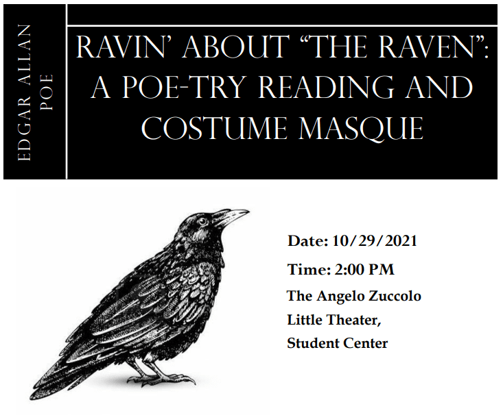 Theater Department presents a Poe-try Reading and Costume Masque 10-29-2021 in the Angelo Zuccolo Little Theater