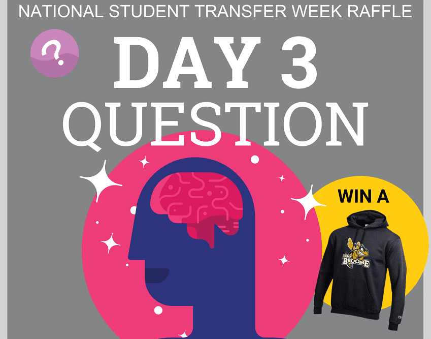 National Student Transfer Week Q&A Raffle, sponsored by Bellevue University. Day 3 question.