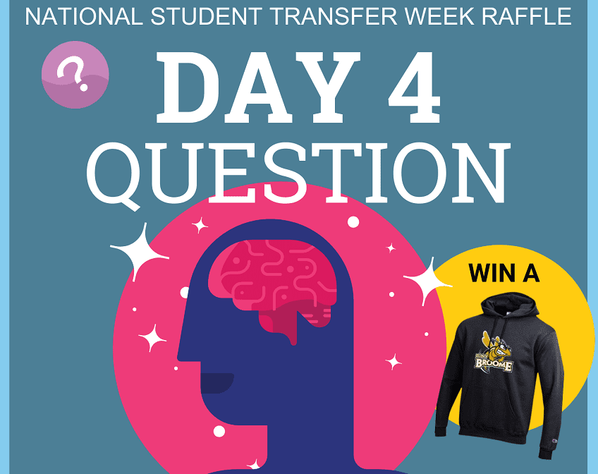 National Student Transfer Week Q&A Raffle, sponsored by Bellevue University. Day 4 question.