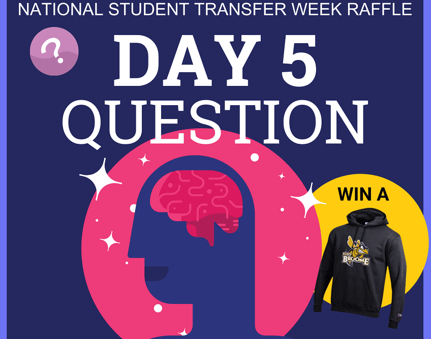 National Student Transfer Week Q&A Raffle, sponsored by Bellevue University. Day 5 question.