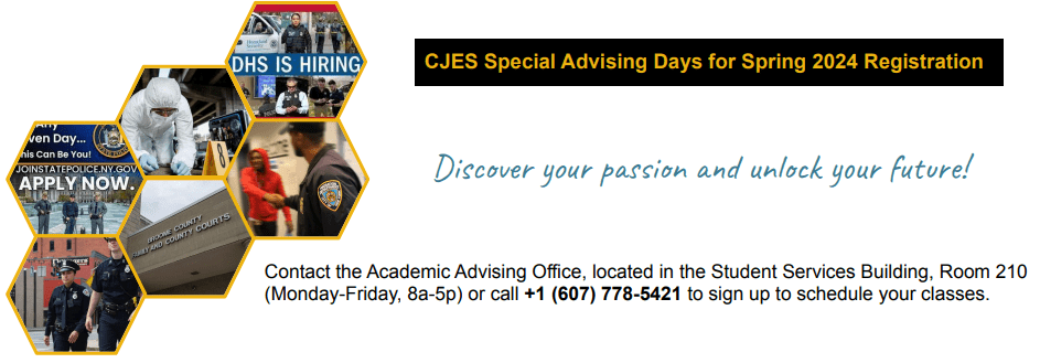 Criminal Justice & Emergency Services Department Special Advising Days