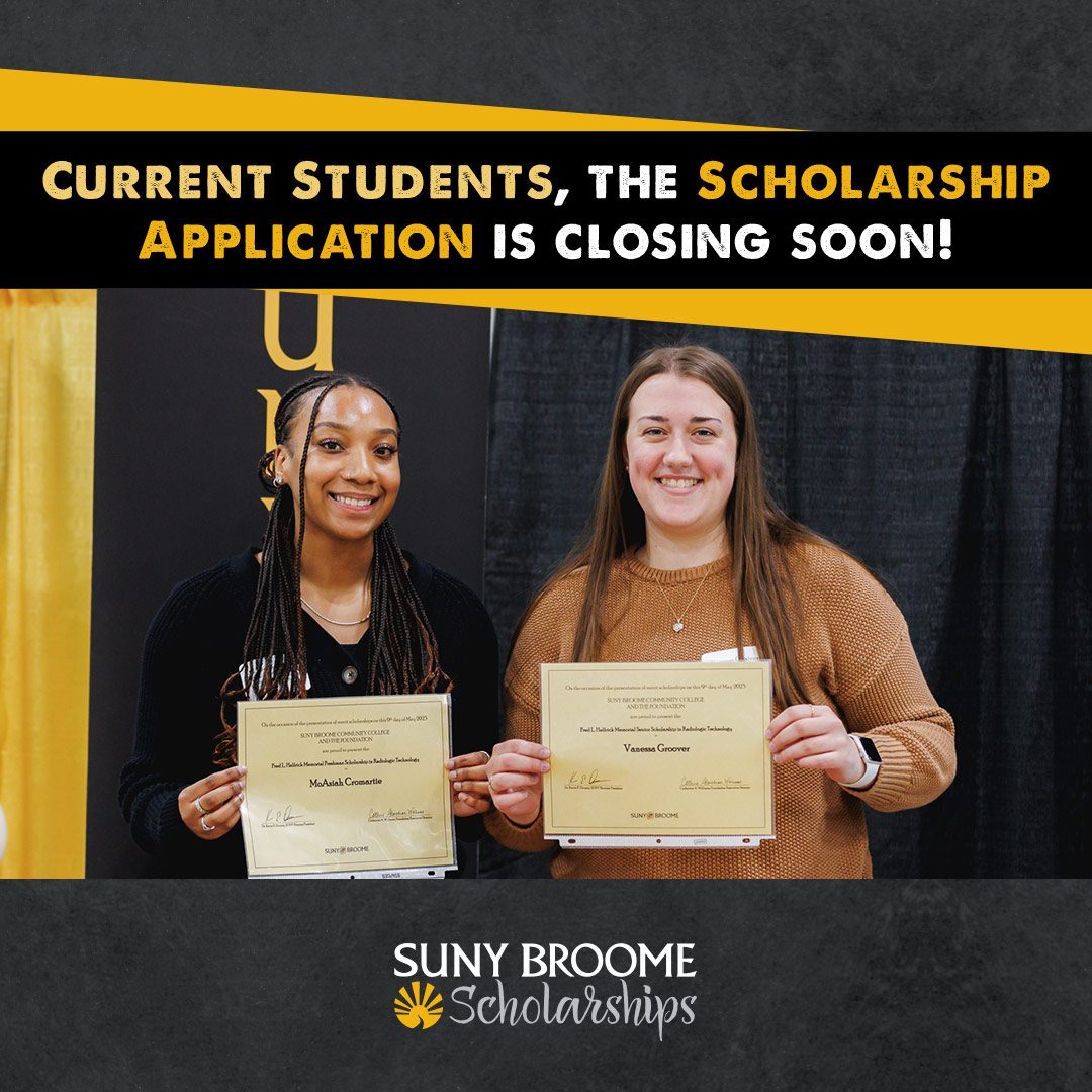 Current students, the Scholarship Application is closing soon!