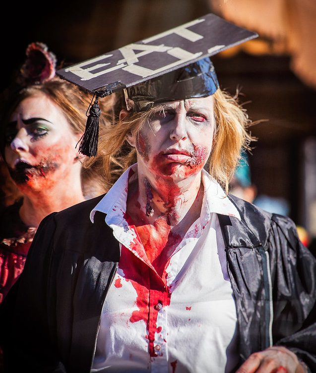 Students in Zombie costumes