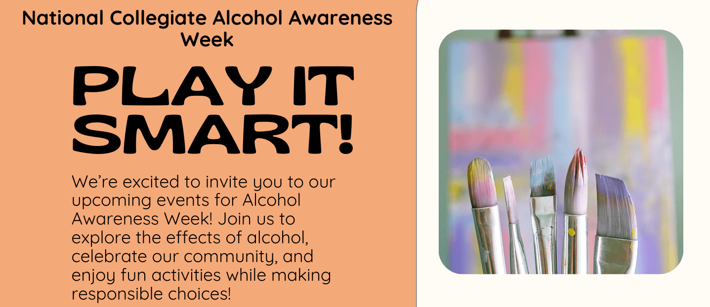 As part of National Collegiate Alcohol Awareness Week, students are encouraged to join Stinger in the cafeteria to create artwork and build community.