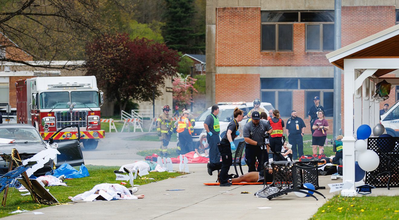 Mock disaster scenario on SUNY Broome Campus